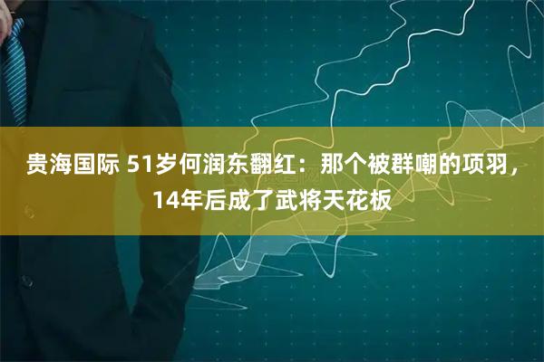 贵海国际 51岁何润东翻红：那个被群嘲的项羽，14年后成了武将天花板