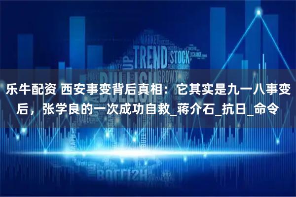 乐牛配资 西安事变背后真相：它其实是九一八事变后，张学良的一次成功自救_蒋介石_抗日_命令