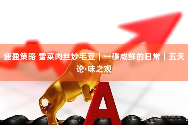 速盈策略 雪菜肉丝炒毛豆｜一碟咸鲜的日常｜五天论·味之观
